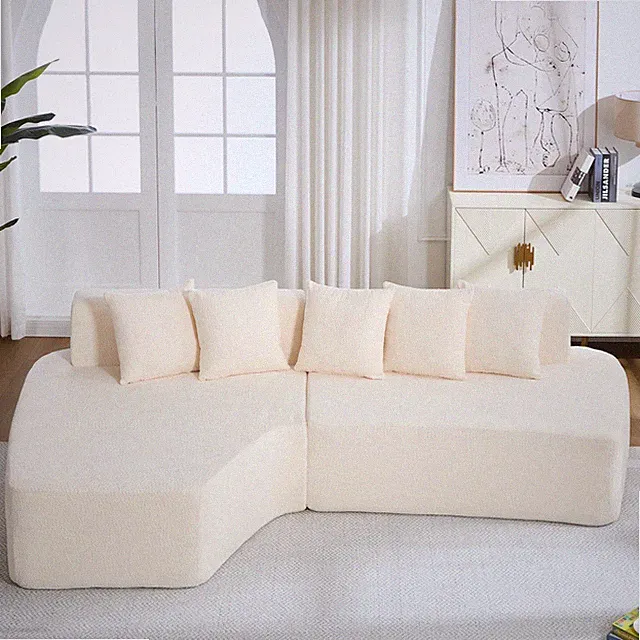 Compression Sectional Couch with Comfy Chaise,Irregular L-shaped compression s