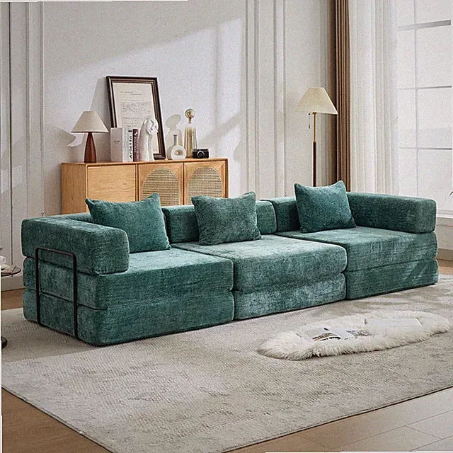 Compression Sofa,Convertible Floor Sofa Bed w/Fixed-Shape Frame,Boneless Modula