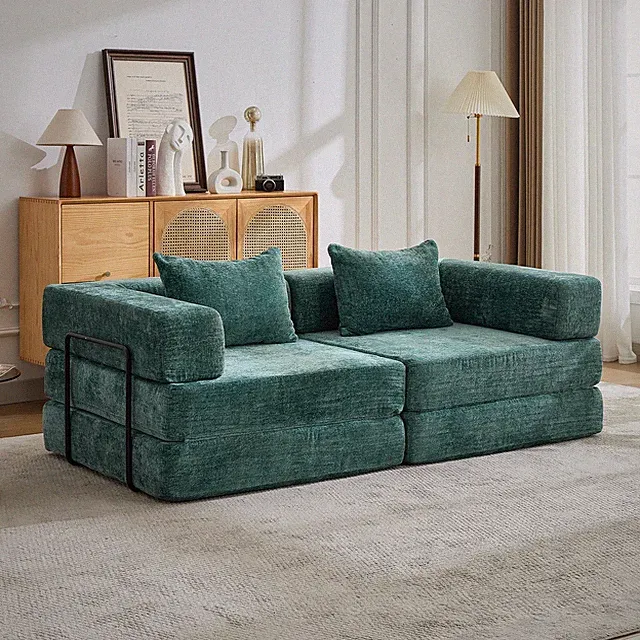 Compression Sofa,Convertible Floor Sofa Bed w/Fixed-Shape Frame, Loveseats Bonel