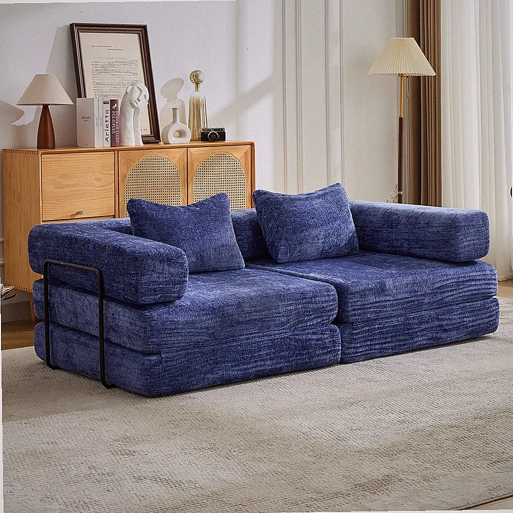 Compression Sofa,Convertible Floor Sofa Bed w/Fixed-Shape Frame,Loveseats Bonele