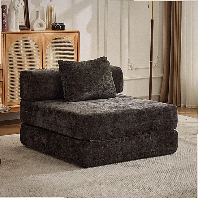 Compression Sofa,Convertible Floor Sofa Bed w/Fixed-Shape Frame,Single Seate