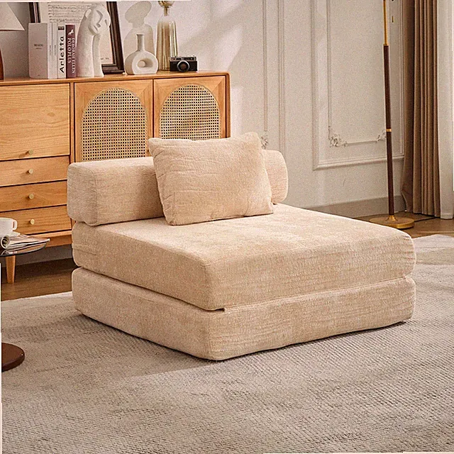 Compression Sofa,Convertible Floor Sofa Bed w/Fixed-Shape Frame,Single Seater