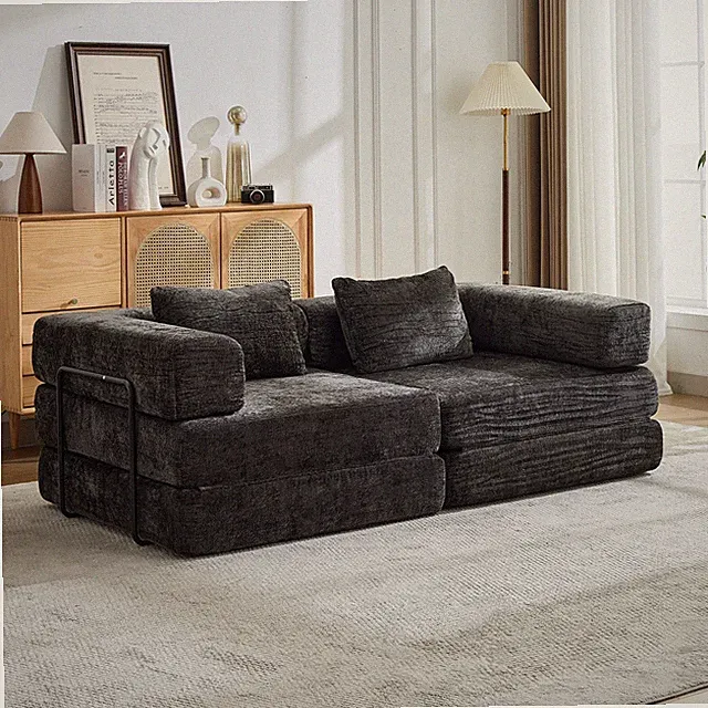 Compression Sofa,Convertible Floor Sofa Bed with Fixed-Shape Frame,Loveseats