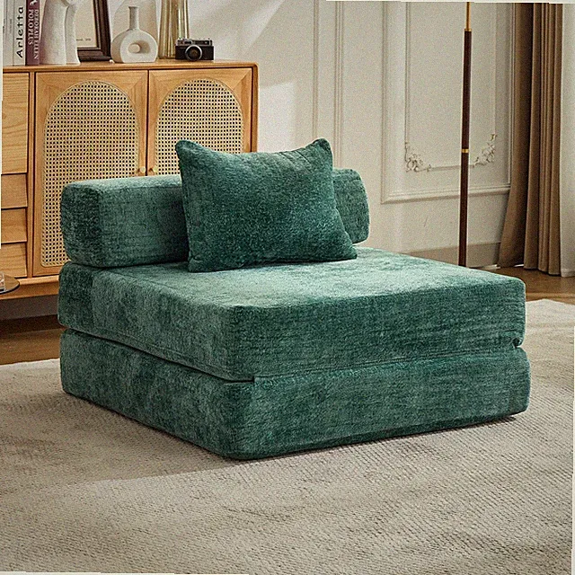 Compression Sofa,Convertible Floor Sofa Bed with Fixed-Shape Frame,Single Seat