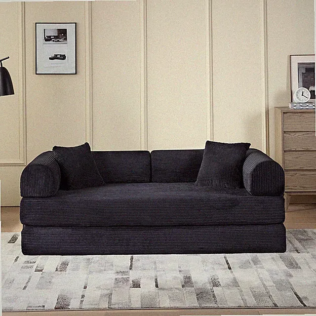 Compression Sofa Convertible Floor Sofa Bed-with Pillow Back Support Armrest