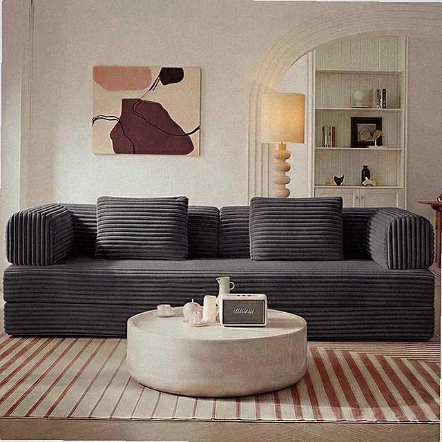Compression Sofa,Convertible Floor Sofa Bed-with Pillow Back Support Armrest,Co