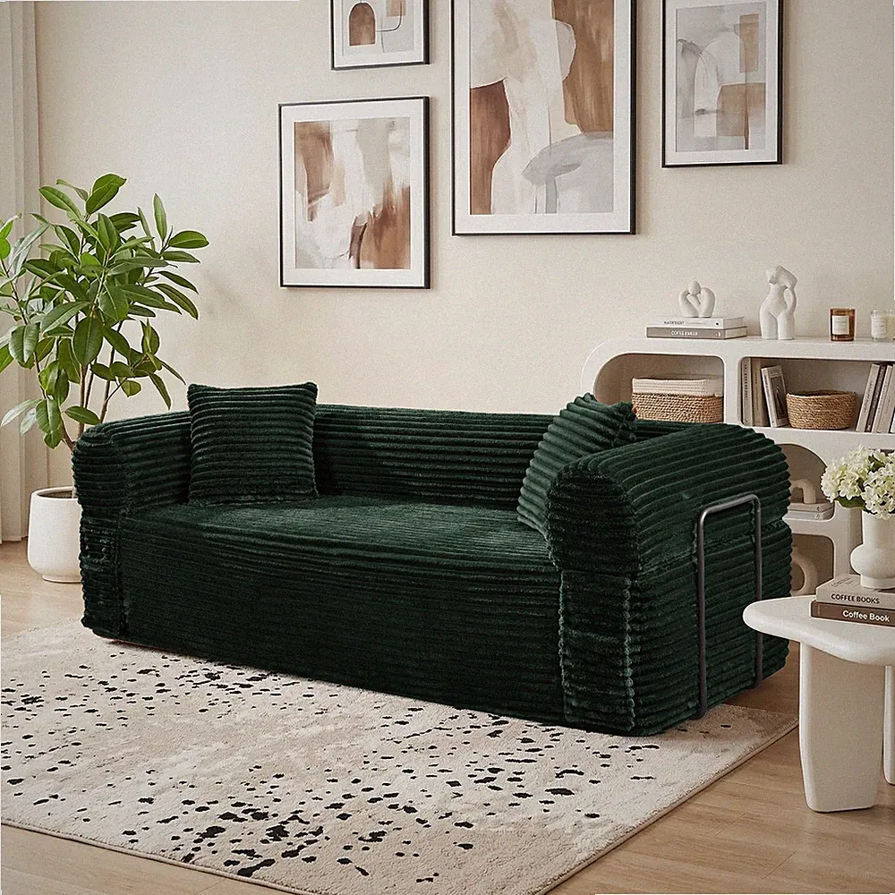 Compression Sofa-Convertible Sleeper Sofa Bed,Floor Couch with Fixed-Shape Frame