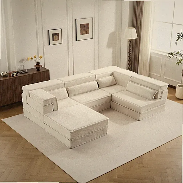 Compression Sofa,DIY Boneless Modular Sectional Sofa(Oversized 4 Seater with 1 O
