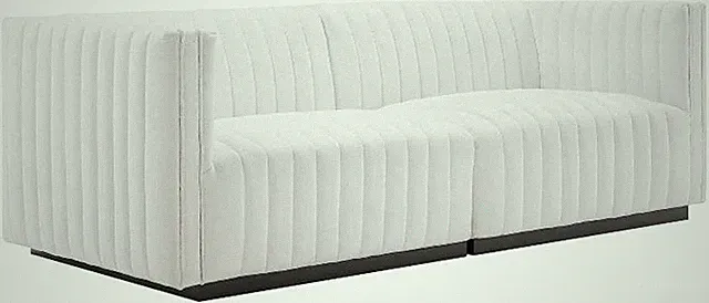 Conjure Channel Tufted Fabric Upholstered Loveseat in Black White