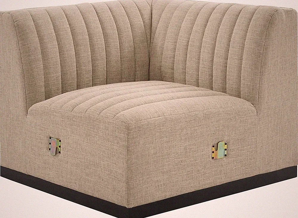 Conjure Channel Tufted Fabric Upholstered Sectional Sofa Left Corner Chair in Bl