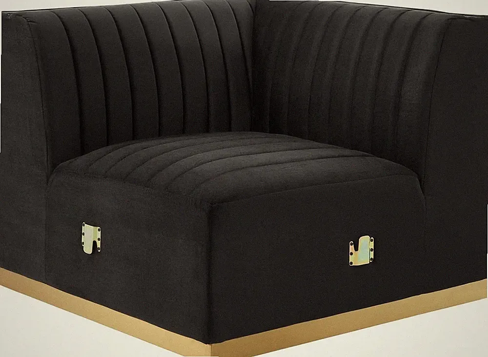 Conjure Channel Tufted Upholstered Performance Velvet Sectional Sofa, Left Corne