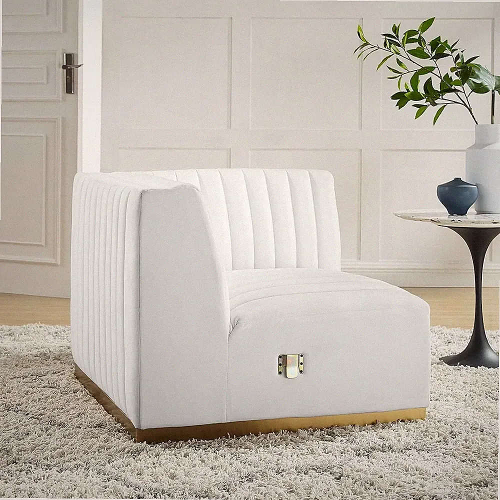 Conjure Channel Tufted Upholstered Performance Velvet Sectional Sofa Right Corne