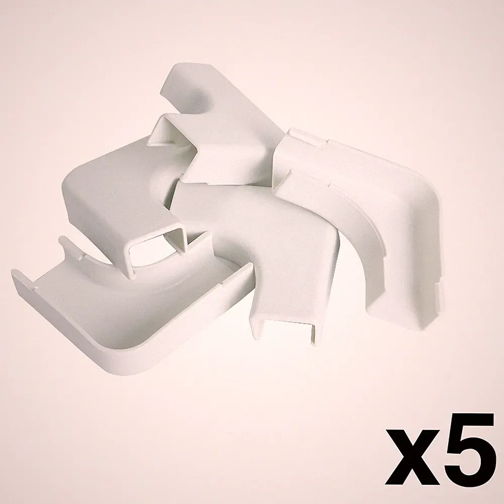 Construct Pro™ Raceway Right Angle Adapters (5-Pack, .87-inch, White)