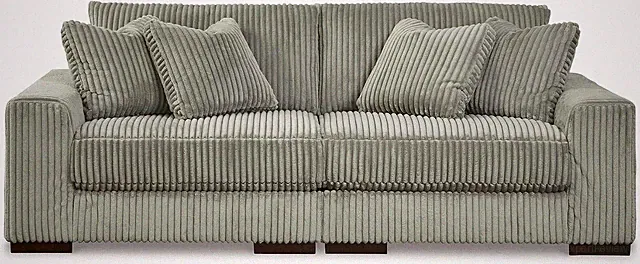 Contemporary 2-Piece Gray Sofa with Reversible Cushions by Ashley Lindyn