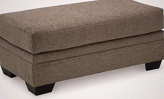 Contemporary Dark Brown Upholstered Rectangular Ottoman by Signature Design