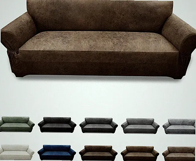 Contemporary Leather Look Sofa Protector - Soft, Stretchy, & Machine Washable