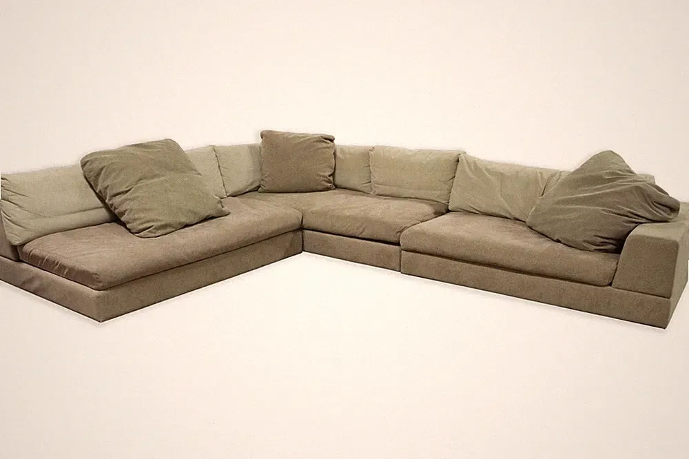 Contemporary Modern Arketipo Large L Shape 3 Piece Sectional Sofa Italy 1990s