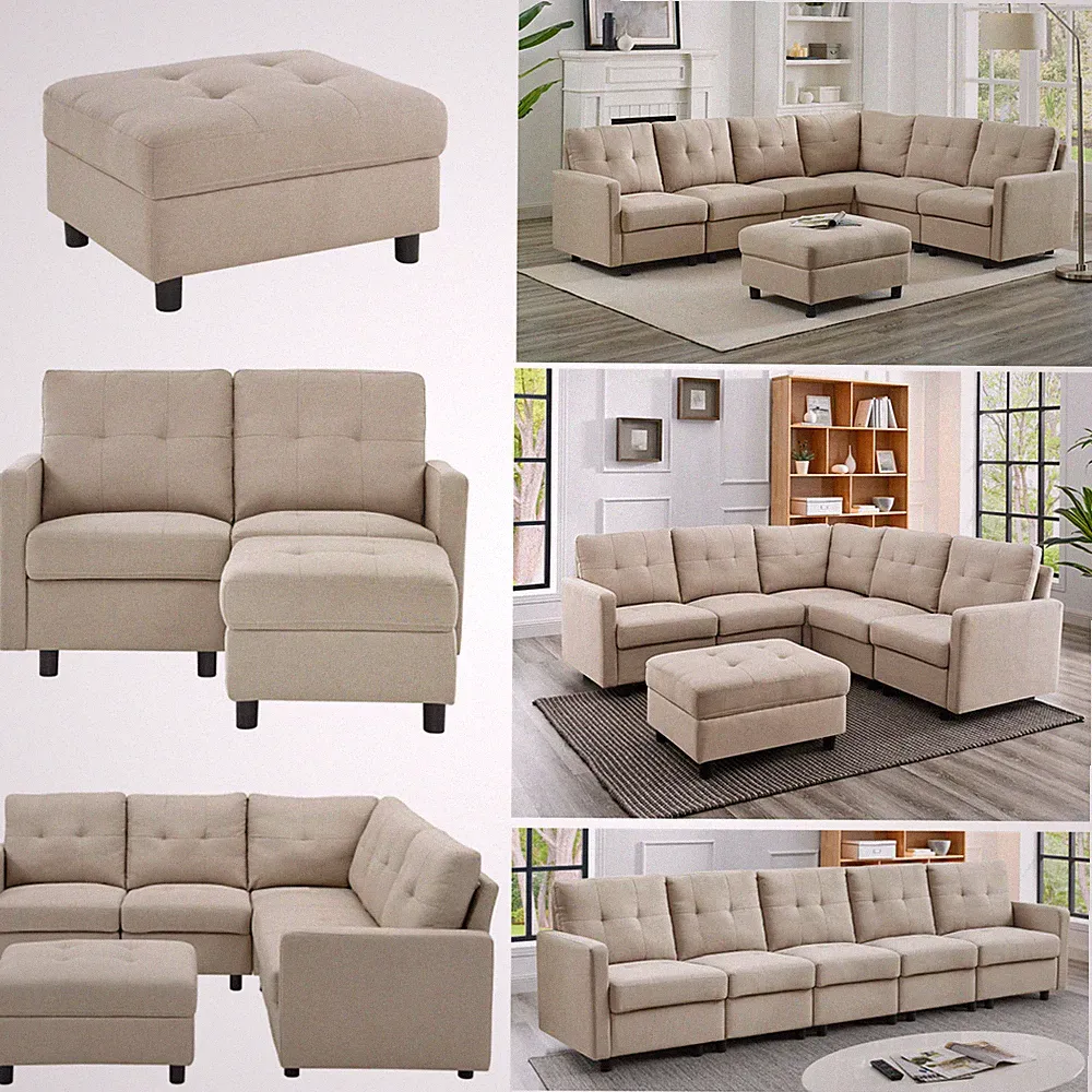 Contemporary Modular Sectional Sofa Modern Living Room Furniture Set DIY Couch
