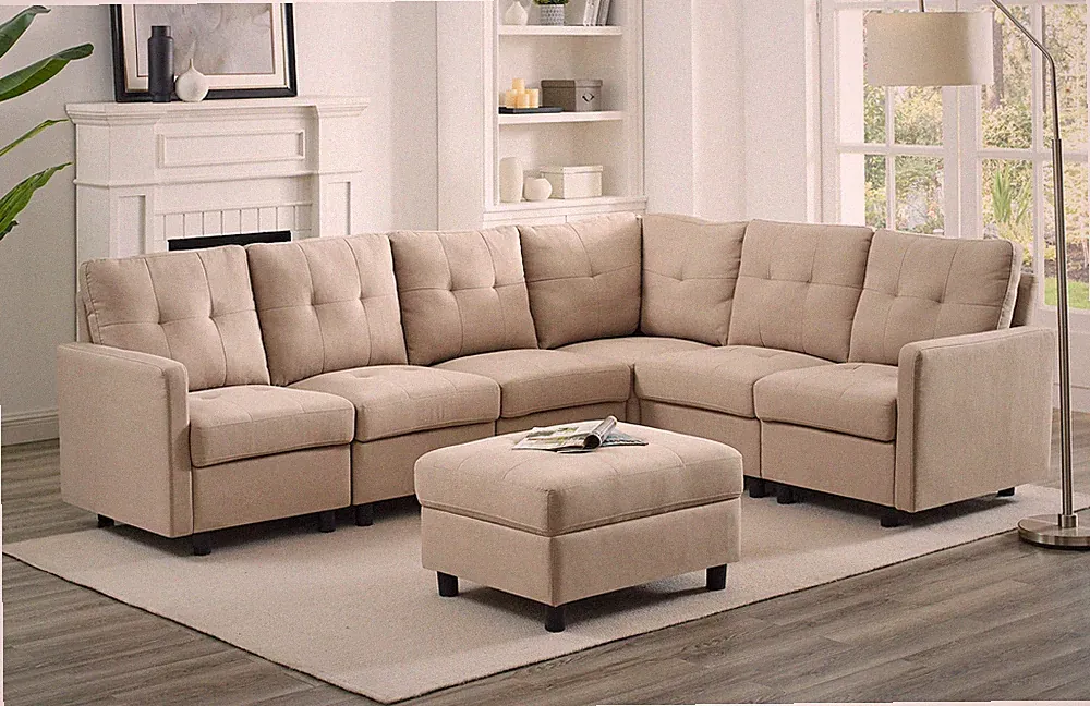 Contemporary Modular Sectional Sofa Modern Living Room Furniture Set DIY Couch