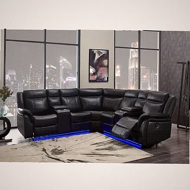 Contemporary Sectional, Black