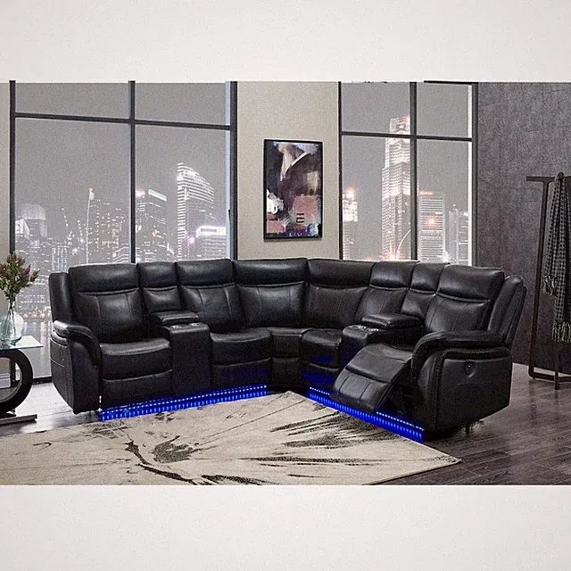 Contemporary Sectional, Black