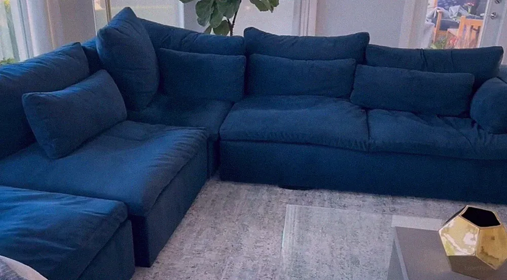Contemporary West Elm x Steelcase Belle Prototype Navy and Grey Sectional Sofa