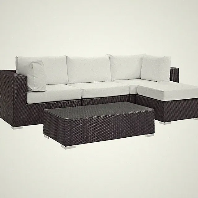 Convene 5 Piece Outdoor Patio Sectional Set