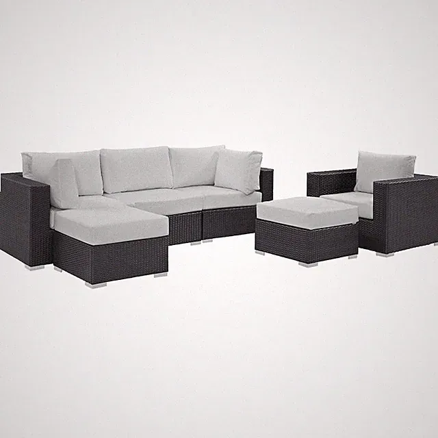 Convene 6 Piece Outdoor Patio Sectional Set