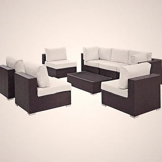 Convene 8 Piece Outdoor Patio Sectional Set