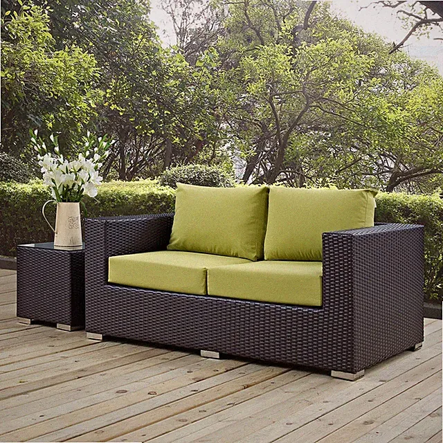 Convene Outdoor Patio Loveseat in Espresso Peridot