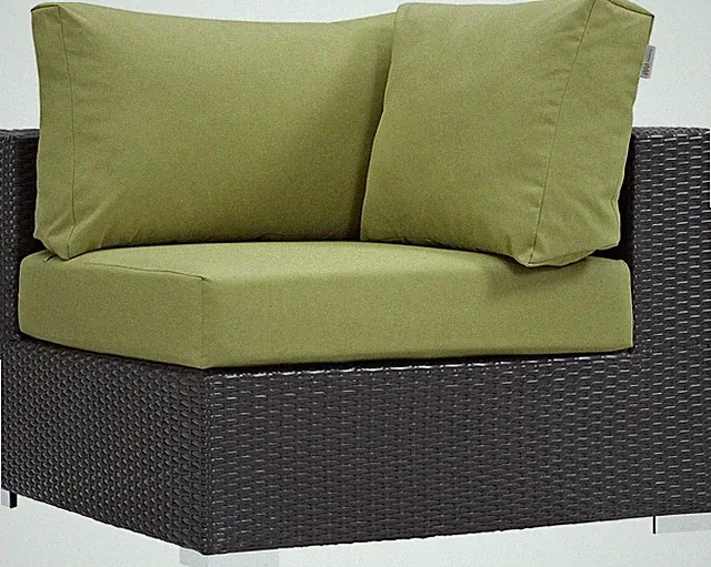 Convene Wicker Rattan Outdoor Patio Sectional Sofa Corner Seat in Espresso Perid