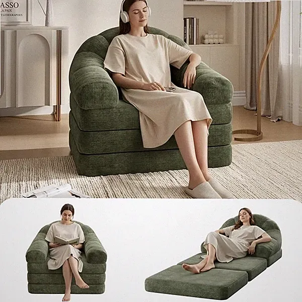 Convertible 2-in-1 Folding Sofa Bed Foldable Chair Bed for Living Room, Bedroom