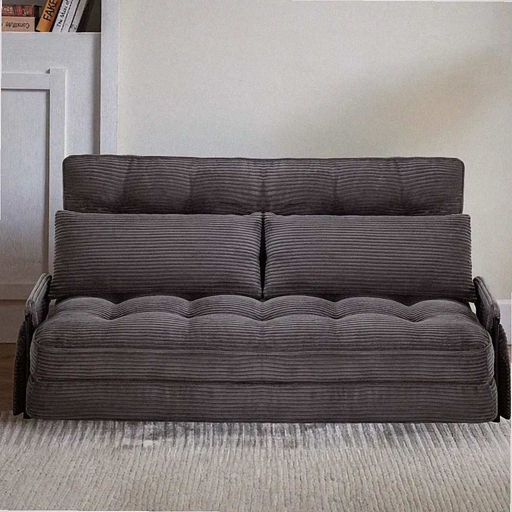 Convertible 5-Position Foldable Lazy Sofa Sleeper Bed with Armrest,Adjustable...
