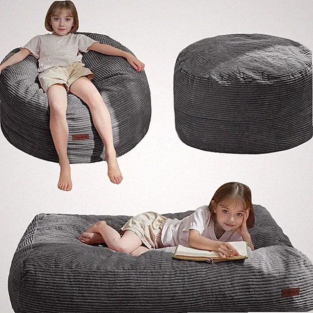 Convertible Bean Bag Chair Bed for Kids, Dark Grey, Machine Washable
