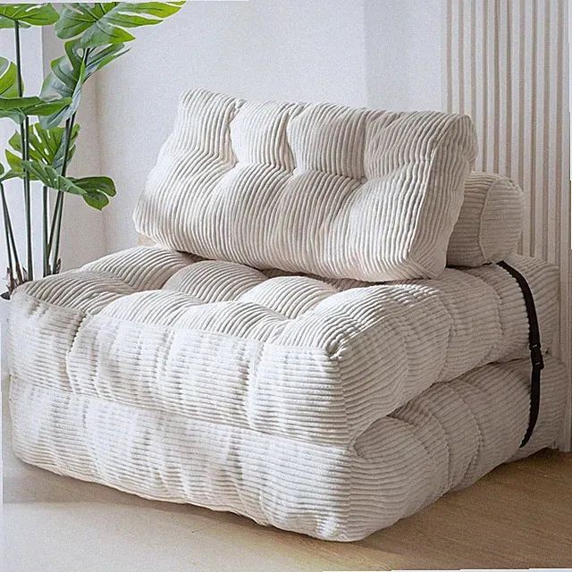 Convertible Bean Bag Sofa Bed Folding Floor Chair Lounger Corduroy Sleeper