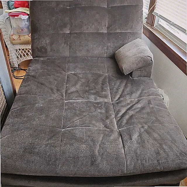Convertible Brown Futon Sofa Bed, Fabric, Storage, Cup Holders, Single Sleeper