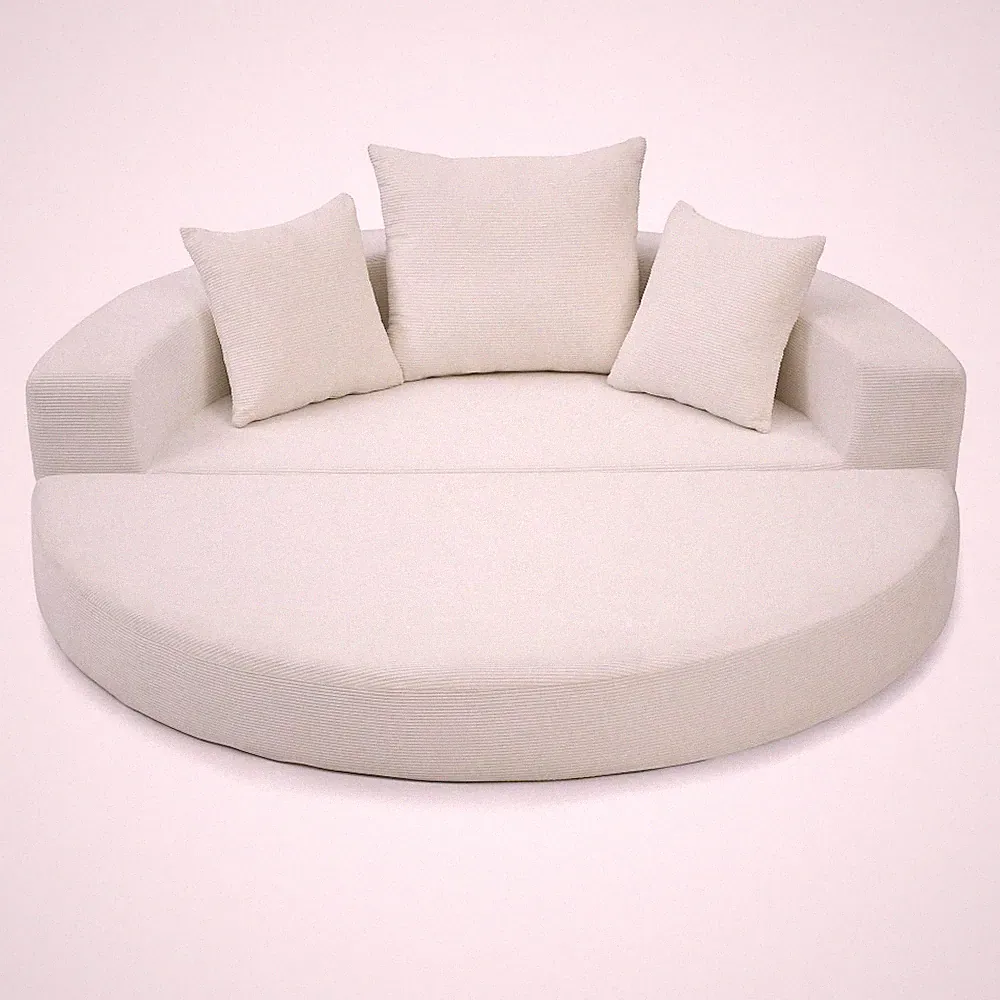 Convertible Circular Sofa Bed – Futon Adjustable Floor Lounge – No Assembly