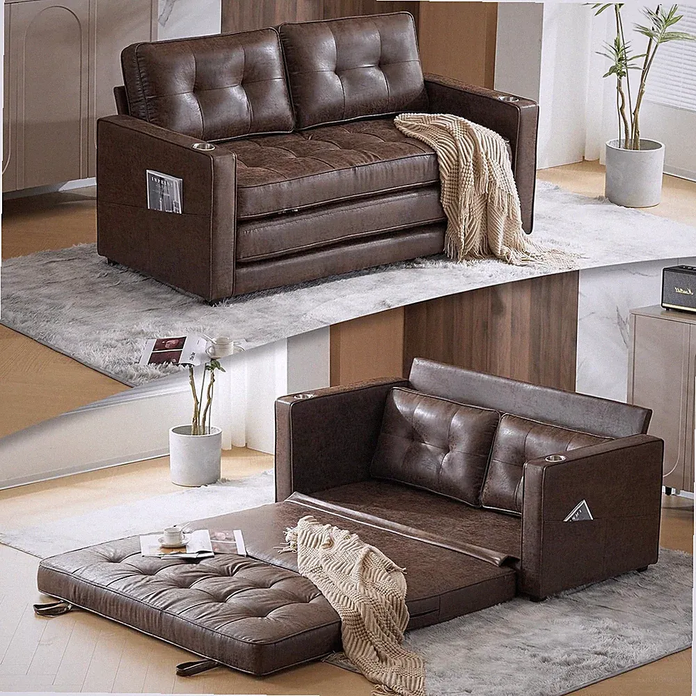 Convertible Floor Couch Full Size Futon Sofa Bed for Entertainment Room