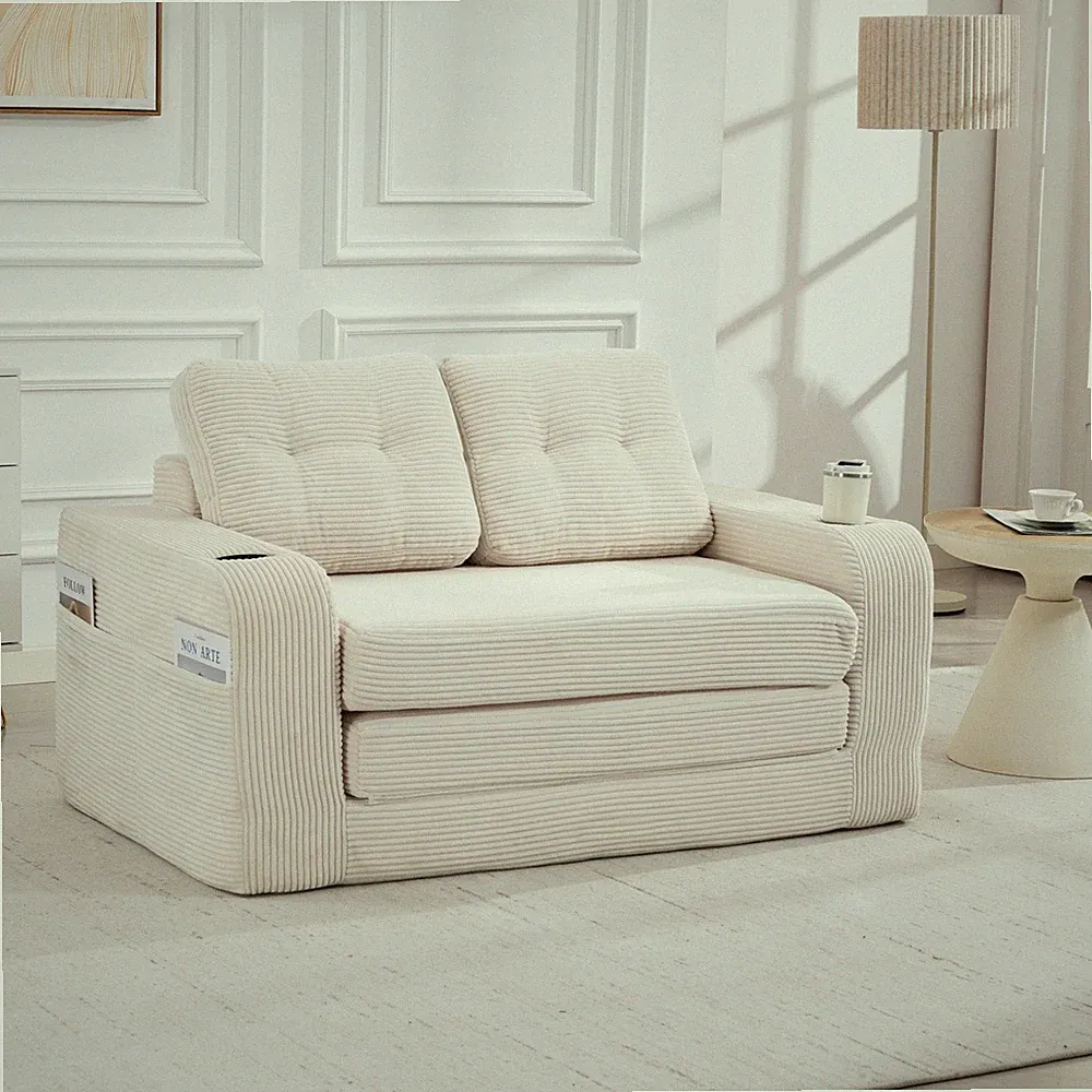 Convertible Floor Sofa Bed Futon Foldable Mattress No Assembly for Apartment