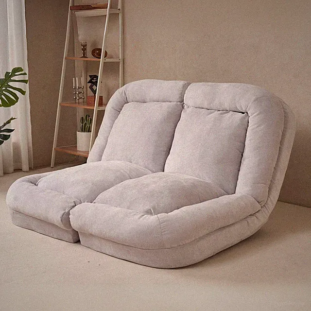 Convertible Fold-Out Double Sofa Bed, 18-Position Adjustable, White