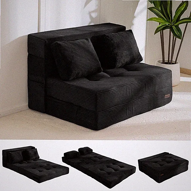 Convertible Fold Out Loveseat Sofa Bed Couch Pillow 4 in 1