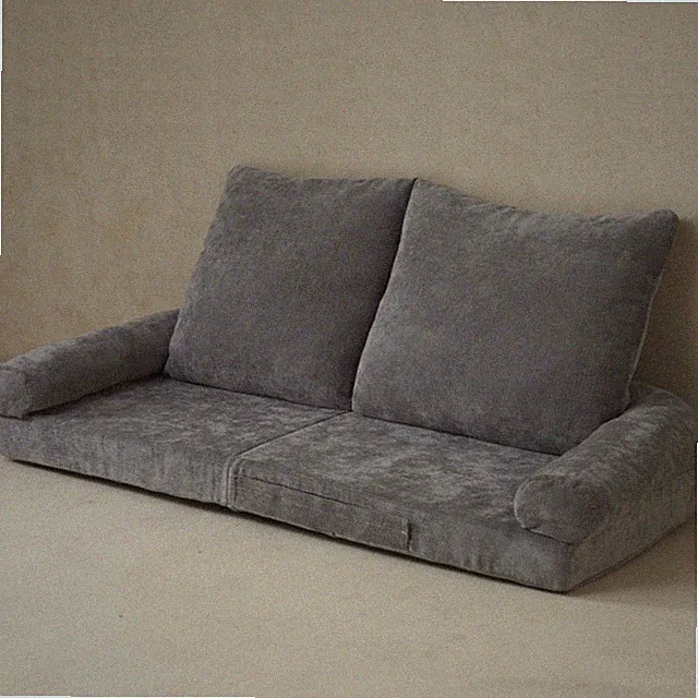 Convertible Fold-Out Single Sofa Bed Gray the Left Part of the Complete Product