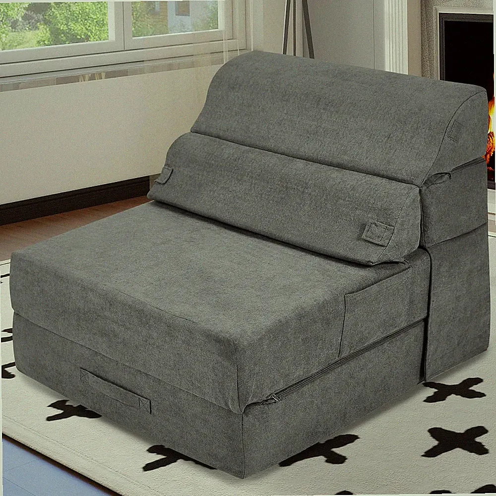 Convertible Foldable Sofa Bed for Adults - Sleeper Chair with Back Support