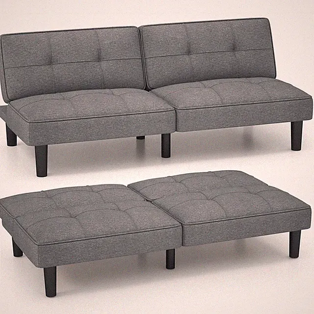 Convertible Folding Futon Sofa Bed w/ 6-Position Adjustable Backrest Cushion