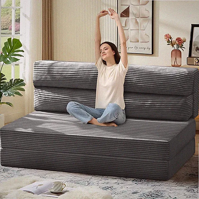 Convertible Folding Sofa Bed & Chair with Pillow - 2-in-1 Portable Lounge