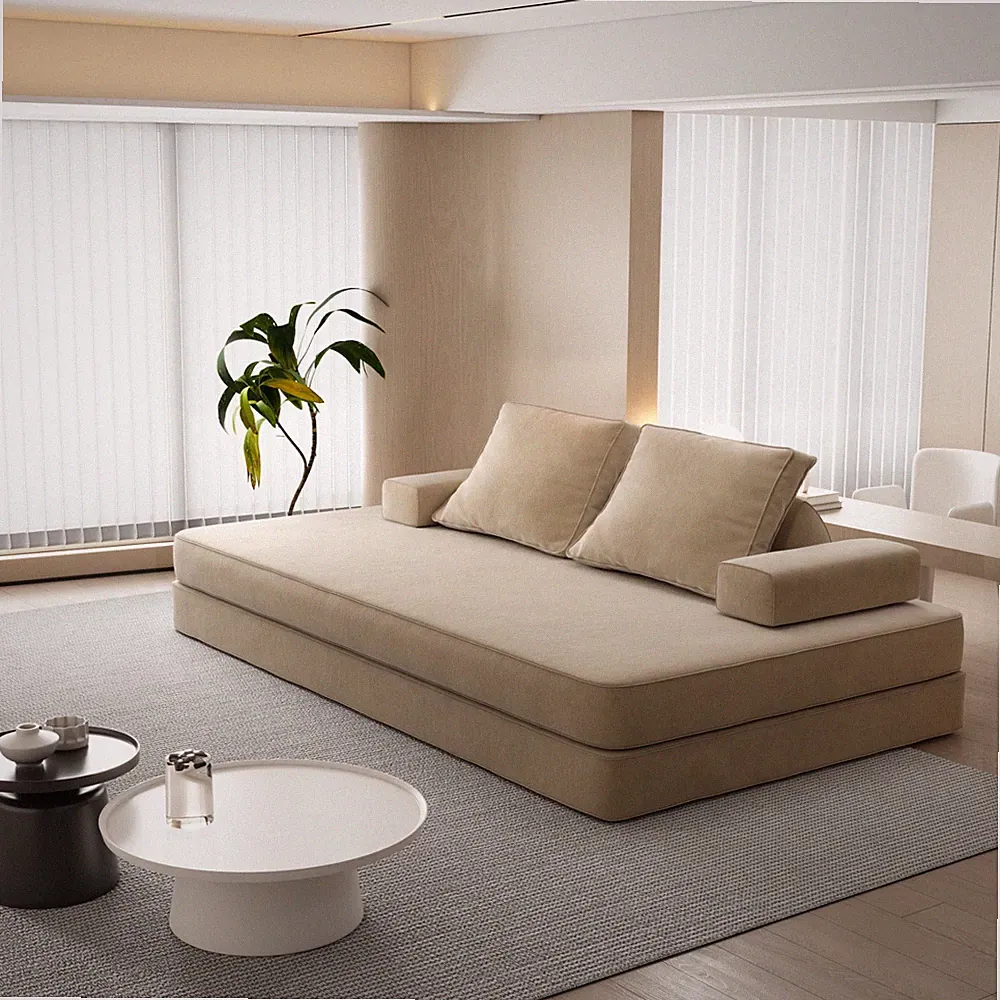Convertible Folding Sofa Bed Chenille Deep Seat Sleeper Couch Chaise Lounge