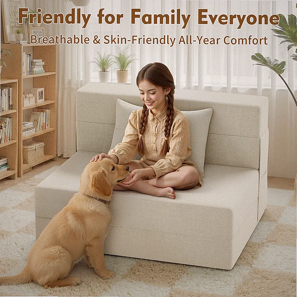 Convertible Folding Sofa Bed Folding Couch Floor Sofa Pillow Modern Futon Chair