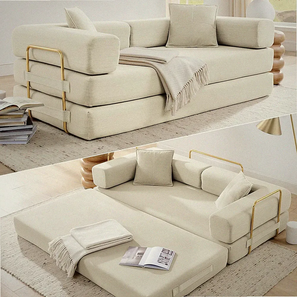 Convertible Folding Sofa Bed, Modern Futon Sleeper Sofa Fold Out Couch Bed with