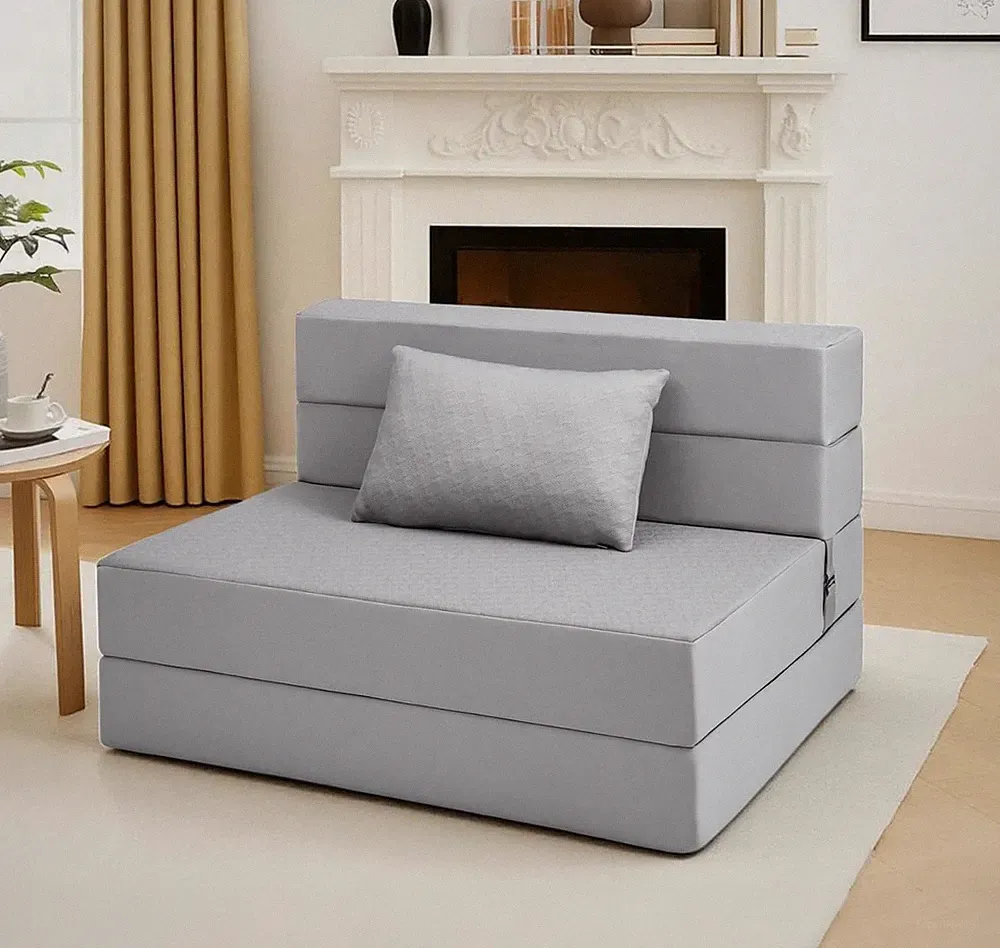 Convertible Folding Sofa Bed - Space-Saving Lazy Lounger in Grey