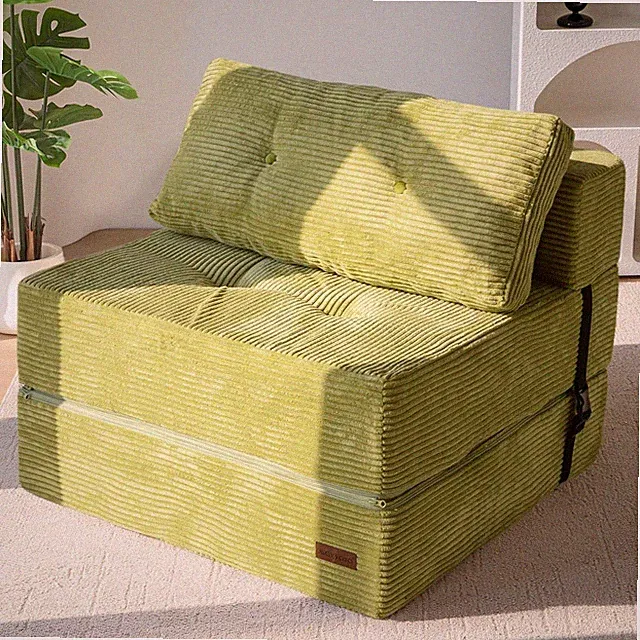 Convertible Folding Sofa Bed with High-Density Foam - Green Lounger